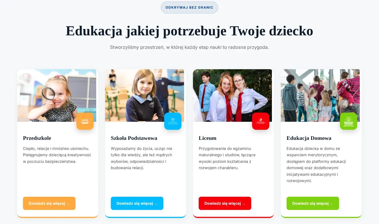 Oferta edukacyjna na stronie Dawid EDU przygotowanej przez FOTZ